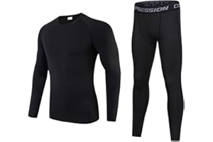 Gavena Thermounterwäsche Kinder Jungen Fußball Funktionsunterwäsche Schnelltrocknend Skiunterwäsche Warme Sportunterwäsche für 5-13 Jahre Kids