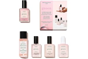 Manucurist Sistema Green™ Rosa (Hortencia) - Kit Pintauñas Profesional Secado Exprés: 1 Desengrasante, 1 Base Coat, 1 Esmalte Uñas Rosa, 1 Top Coat, Gotas Secantes - Regalos Originales para Mujer