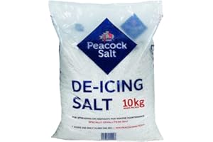 KAYNUR 10KG White De-Icing Grit Rock Salt Bag - Clean and Effective Snow and Ice Removal Solution for Roads, Paths, and Driveways