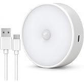 VIVALUXE Pringo Hareket Sens&ouml;rl&uuml; LED Gece Lambası, USB Şarjlı, Manyetik Kablosuz Dolap İ&ccedil;i Aydınlatma, 3 Modlu, 140&deg; PIR Sens