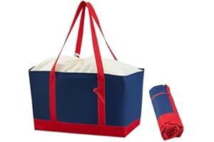 XPAPOV Borsa frigo, pieghevole, grande, borsa frigo, borsa per il pranzo, cesti per la spesa, impermeabile, resistente allo sporco, per famiglia, auto, campeggio, picnic, barbecue, viaggi, shopping