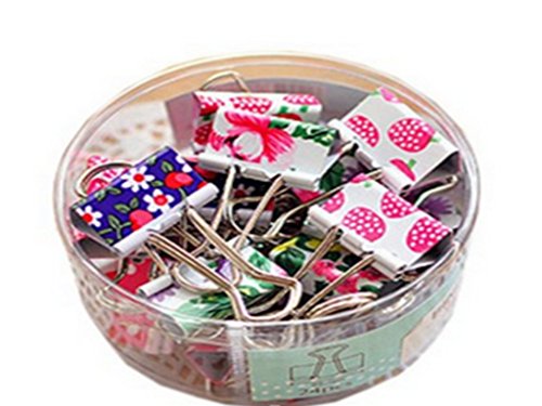 Homiki - Confezione di mini pinze colorate in metallo ad anello, per Ufficio, funzione fermacarte, con clip