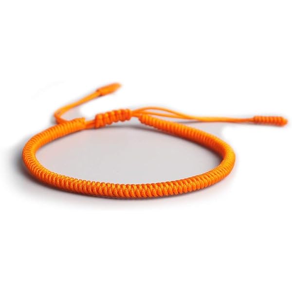 Bracciale in corda rossa intrecciato a mano regolabile buona