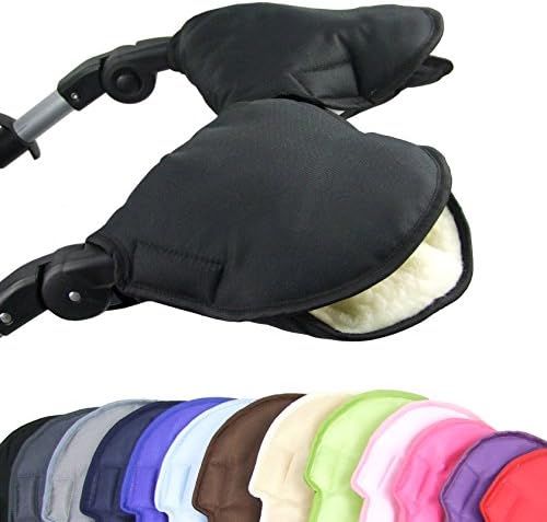 Bambini World Universal Muff/Hand Warmer for Pushchairs, Buggies Jogging Jogger with Wool Plain Set of 2