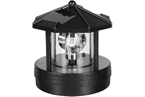 HpLive Solar LED Rotierende Wasserdicht Leuchtturm, für 360 Grad drehbare Lampe, LED Solar Gartenleuchten Dekorative Lampe für Garten Rasen Patio