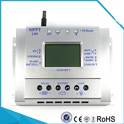 Preisvergleich Produktbild 80A 12 V 24 V MPPT Solarladeregler LCD Display Solarregler