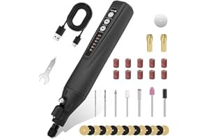 HARDELL 4V Akku Multifunktionswerkzeug Kit, 18000 RPM 6-Gang Rotationswerkzeug, 2000mAh Wiederaufladbarer Akku, 35 Stück Zubehör für Schleifen, Gravieren, Schleifen und kleine Heimprojekte(Schwarz)