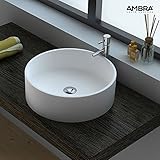  AMBRA Lavabo sobre encimera Redondo de 45 cm en Solid Surface - Doria