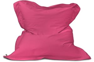 rucomfy Beanbags Kids Indoor/Outdoor Squashy Squarbie Bean Bag. Floor Cushion, Garden Chair or Sun Lounger. Water Resistant 125 x 100cm (Cerise Pink, Beanbag Only)