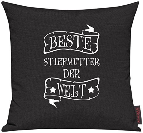 Kissenhülle für Auserwählte! Sofakissen Motiv beste Stiefmutter der Welt, Farbe schwarz