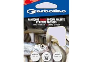 Garbolino HAMECON Monte Rouge Special ABLETTE ET Petits Poissons - par 10-10, Rouge, N°22, 7/100, 30