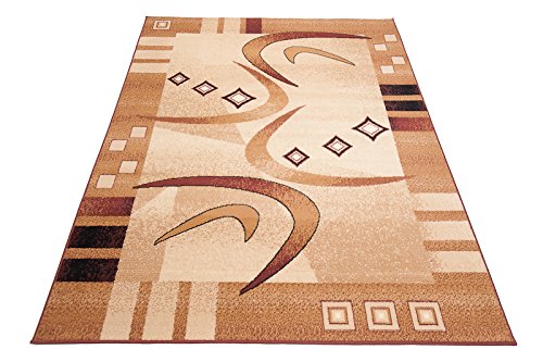 Designer Teppich Wohnzimmer Teppich Bumerangs Muster in Beige Preishammer Viele Größen (70 x 130 cm) - 5