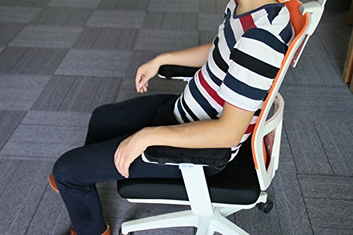 Cosy Zone Ellenbogen-Kissen – Ged?chtnis-Schaum-Armlehnen-Büro-Computer-Arm-Stuhl-Auflagen-Abdeckungen, Winkelstück-Schmerz-Entlastung (2 Stück-Satz), Standardgr??e 10 „* 3“ * 1 „(25.4×7.5×2.54cm)für Büro-Stuhl, WheelChair (Klein) - 6