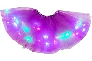 WT-BLVUVY Tutu lumineux à LED pour petites filles de 3 à 12 ans, couleurs assorties