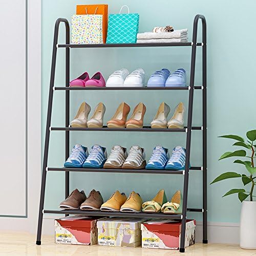 JJXJ Shoe Rack Modern Simple Iron Multilayer Shoe Shoe Economical Creative Storage Shoe Rack (Black) Shoe rack