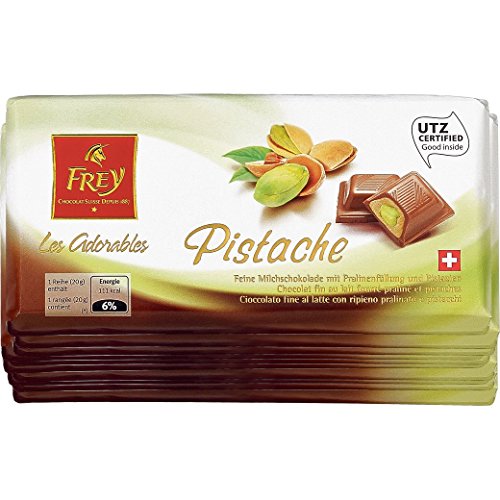Preisvergleich Produktbild Schokolade - Milchschokolade mit Pistazien - 'Les Adorables Pistache' von Chocolat Frey Schweiz - 10 x 100g, aus dem Traditionshaus Frey