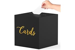 AHQiZFX Geschenkbox,Schwarz Geschenkkartenbox,kartenbox Hochzeit mit Schlitz,22 X 22cm Hochzeitsbox,Hochzeit Geschenkbox Geldbox,für Hochzeit Geburtstage Abschlussfeiern Jubiläum Babypartys Partydeko