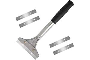 FIXTOOLS 4 "Heavy Duty Wall Non Slip Soft Grip Scraper Tool - Effortless Removal of Wallpaper, Floor Tiles, and Stubborn Materials - Durable and Ergonomic Design"