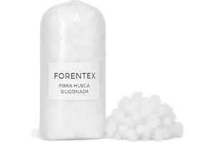 ForenTex Fibra Hueca Siliconada 100% Poliéster – Relleno antialérgico para cojines, almohadas, peluches, muñecos y manualidades – Suave, indeformable, lavable (Bolsa 2kg)