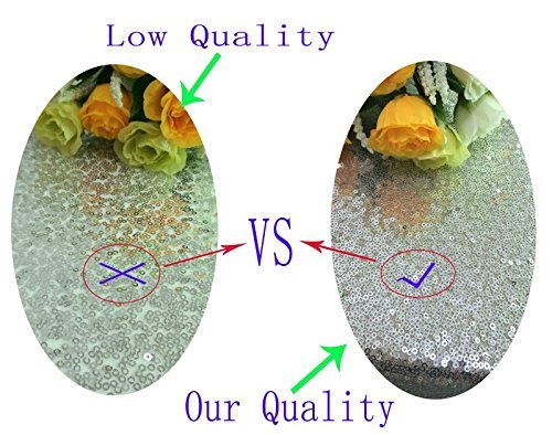 ShinyBeauty Pailletten-Stoff Elfenbein 4 Meters für Pailletten Hochzeit Kleid/Pailletten Tischdecke/Hintergrund/Vorhang/Tischläufer DIY Nähen - 4