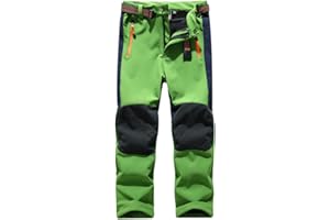 Hpbygstae Pantalon thermique imperméable pour garçons et filles, pantalon de neige, pantalon d'extérieur d'hiver, pantalon de randonnée, pantalon de ski softshell pour enfants
