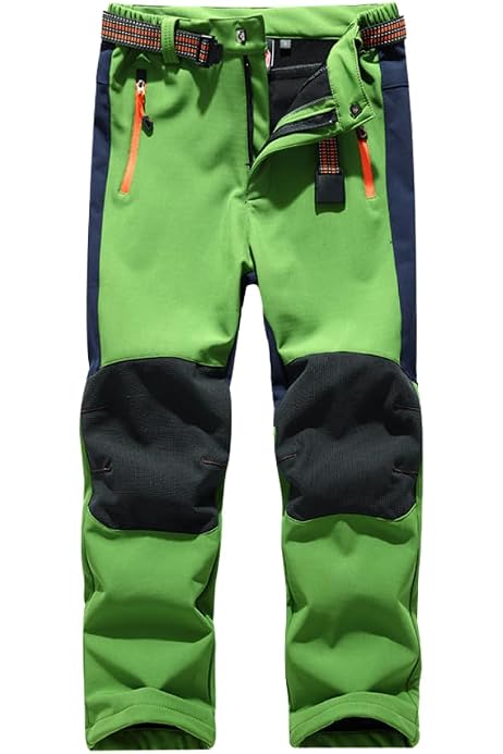 Pantalon De Ski Softshell Pour Enfant - Doublé Polaire, Coupe-vent, élastique - Pour Hiver, Neige, Randonnée - 5