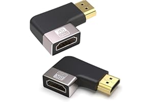 VMOJO HDMI 8K Extender Adapter HDMI 2.1 Version 48Gbps 90 Degree Right Angle Male to Female Supports 8K@60Hz/4K@120Hz for HDTV Projector Laptop PC 2 Pack