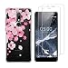 Produktbild Nokia 5.1 Plus / Nokia 5 Plus 2018 Hülle Rosa Blütenblätter Weich TPU Silikon Anti-Scratch Schutzhülle Handyhülle Backcover Für Nokia 5.1 Plus / Nokia 5 Plus 2018 (5.7 Zoll) Mit zwei gehärtetem Glas-Displayschutzfolie