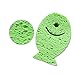 2PCS Green Cute Fish Design newborn baby bath shower sponge