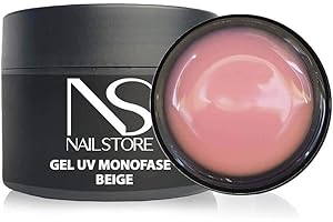 Nail Store - Gel UV Led Costruttore Monofasico Cover Beige – camouflage - media densità - autolivellante – facile lavorabilità – adatto per Refill e allungamento con cartina (100g)