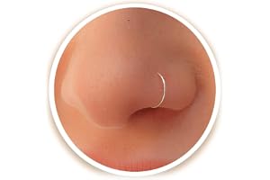 Silver Nose Ring - Thin Small 24 Gauge 7mm Nose Piercing Jewelry - 925 Sterling Silver Nose Rings For Women - Handmade Comfor