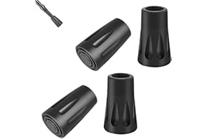 ANYUANKW 4 Pièces Embout Baton de Marche, Embouts en Caoutchouc pour Bâton, Rechange en Caoutchouc Embouts pour Bâton de Marche Nordique pour Bâtons de Trekking, Randonnée, Noir