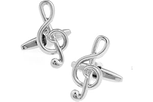 Ashton and Finch Music Cufflinks for Men Novelty Music Teacher Gifts Silver Treble Clef Musical Note