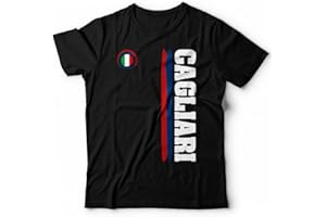 Generico T-Shirt Cagliari Sport Maglietta Calcio Vari Colori Tifosi Stadio Domus Sant'Elia Ultras - Taglie dalla S alla XXL