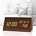 Produktbild fomobest LED Wecker Digital Wecker Wiederaufladbar Holz Tischuhr Datum/Temperatur Anzeige Walnuß