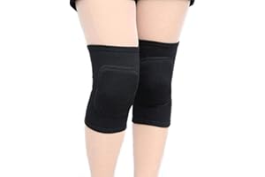 TERJBG Knieschoner,1 Paar Schwarz Knieschoner mit dickem, Atmungsaktiv Schwamm Rutschfest Knieschützer, Knee Pads für Tanzen, Reinigung, Sport, Yoga