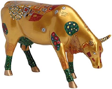 Cow statue "Cow Parade". Model "Klimt Cow". Length 28 cm, height 18 cm