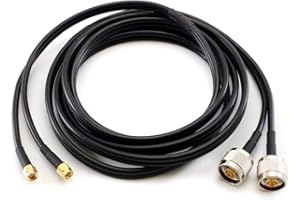 JARFT 4G, LTE und 5G Koaxial- Twin Antennenkabel, N Stecker auf SMA Stecker (2.5m)