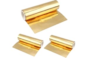 Anruyi Messingfolie 3 Stück H62 Messing Metallblech - Dünnblech Folienplatte Blatt Gold (0,02 x 100 x 1000 mm)