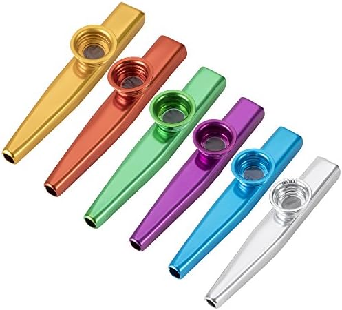 LUWANZ 6pcs Metallic Kazoo Aluminum Alloy Colorful Music Instrument for Kids Children