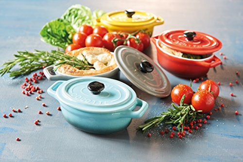 axentia Kasserolle 3er-Set Sorrel in Rot – Schmorkasserolle 15cm oval – Bräter mit Deckel – Schmortopf backofengeeignet – Mini-Kasserolle für Mikrowelle – Keramiktopf 0.2 Liter - 2