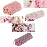 OULII Lange Ripple wickeln, DIY neugeborenes Baby Fotografie Wrap-BAby Foto Requisiten begünstigt, Packung mit 3 (Schnee zahnfarbenen + Beige + lila)