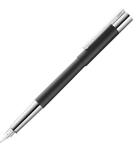Lamy Scala L80F Füllfederhalter In Schwarz – Edelstahl-Schaft, Verchromte Akzente, Für Patronen Oder Konverter