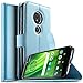 Produktbild KuGi Moto G6 play Hülle, Moto G6 play Wallet Case, Brieftasche Case Hülle PU Kunstleder Flip Case mit Standfunktion Kartenfächer und Bargeld für Moto G6 play smartphone.Blau