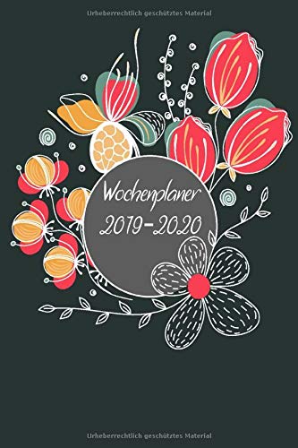 Wochenplaner 2019-2020: Modernes Cover Design Blumen Abstrakt , Oktober 2019 bis Dezember 2020, Wochen- und Monatsplaner, 1 Woch
