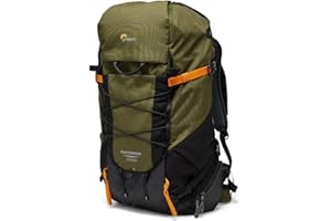 Lowepro Sac à Dos Photosport X 35L AW avec Tissus Recyclés, Sac à Dos pour Reflex et Mirrorless, Accès Arrière,Dédié à l'Alpinisme, Taille M/L, Gris Foncé/Vert