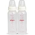 Pigeon Peristaltic Baby Nursing/Feeding Bottle RPP M,for 4+ Month Babies,BPA Free,BPS Free,White,240 ml,Pack of 2