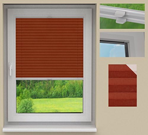 vehicles UX24 Crush Perlex Pleated Cosmo fabric made to measure/Fabric: Red/PLB009) System Colour: White/application: Glazing Rebate, Polyester, Höhe 110,1 bis 120cm (Farbe:Rot), Breite 110,1 bis 120cm