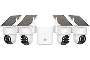 AOSU Camara Vigilancia Wifi Exterior 2K 3MP Camara Solar Vigilancia Exterior con Panel Solar Kit de 2 Cámaras con Homebase 3MP 360°PTZ Seguimiento Sutomático Visión Nocturna Cámara Seguridad