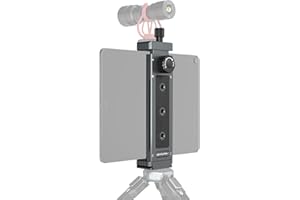 LEAPLUMIN Aluminium Tablet Stativhalterung – Verstellbare Universal-Halterung mit 1/4" Schraube, Kompatibel mit 4,7"–12,9" iPad, Surface, Galaxy Tab & Mehr – Robuste Tablet-Halterung für Stativ, Videodreh, Zoom